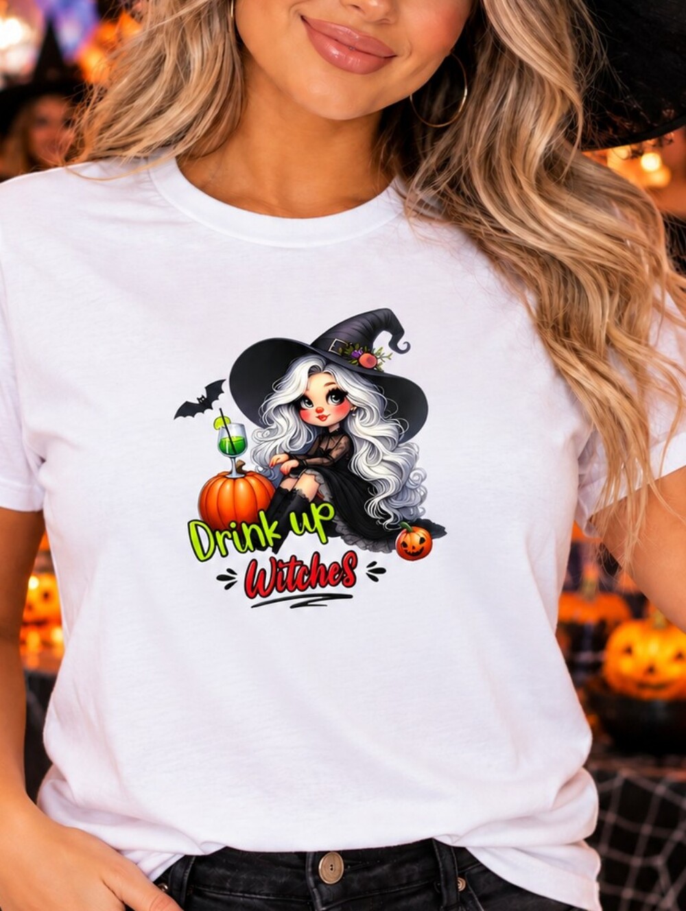 Halloween Witch Graphic Short Sleeve Tee
